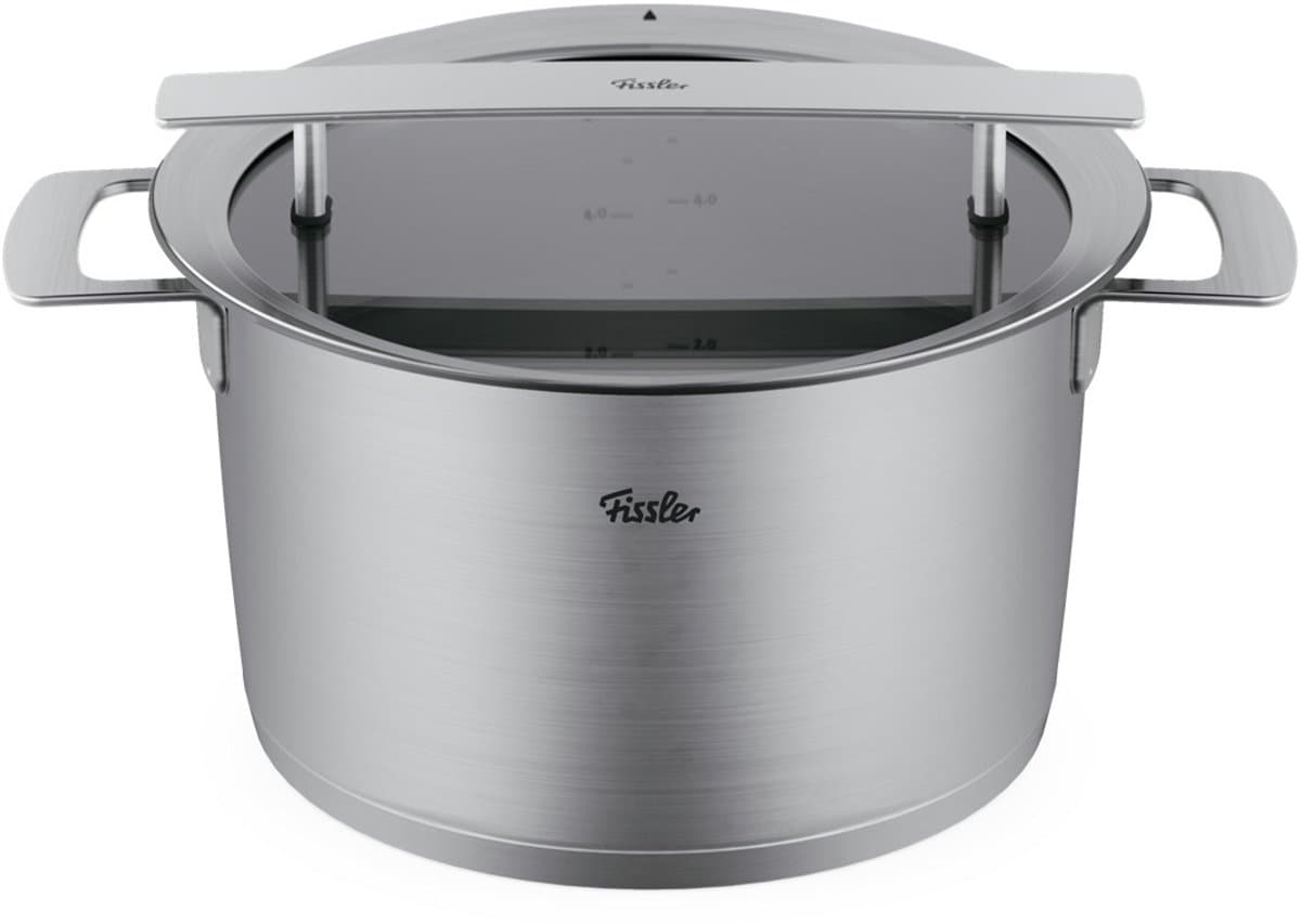 Fissler Phi Collection Soeppan met Downdraft Glasdeksel 24cm met Uniek afgietsysteem