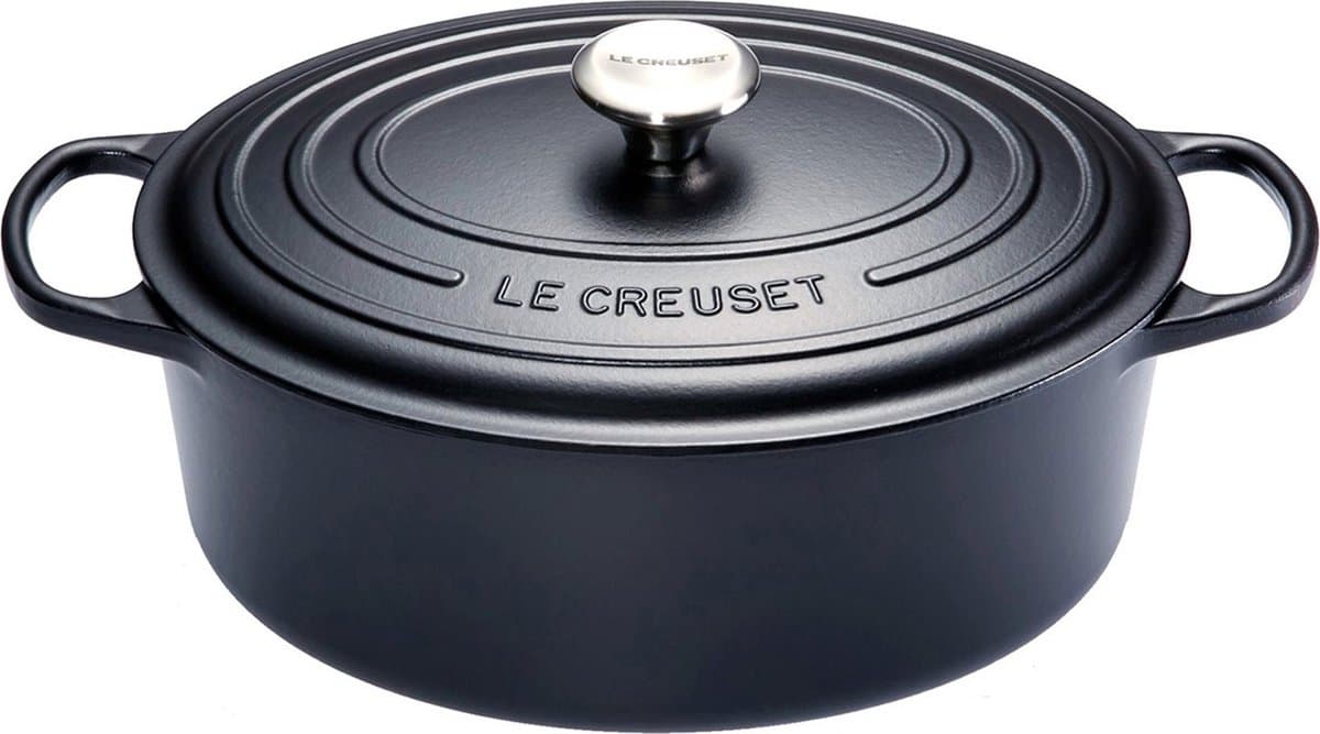 Le Creuset Braadpan Signature Ovaal Mat Zwart – Ø 31 cm / 6,3 Liter – Robuuste Ovale Gietijzeren Braadpan – Voor Grote Porties en Langzaam Garen – Mat Zwarte Emaille – Oven- en Inductiegeschikt – Professionele Stijl en Functionaliteit
