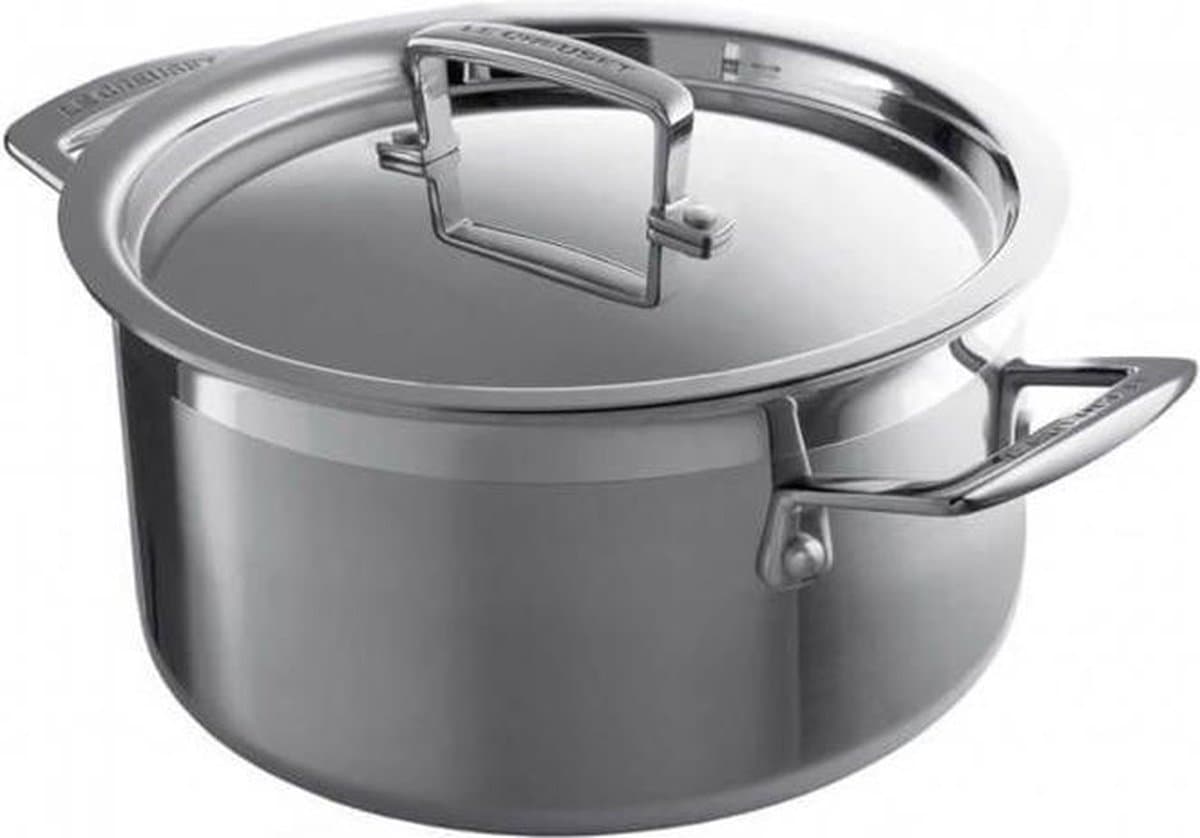Le Creuset RVS Lage kookpan 5,3L - 24cm Zilver