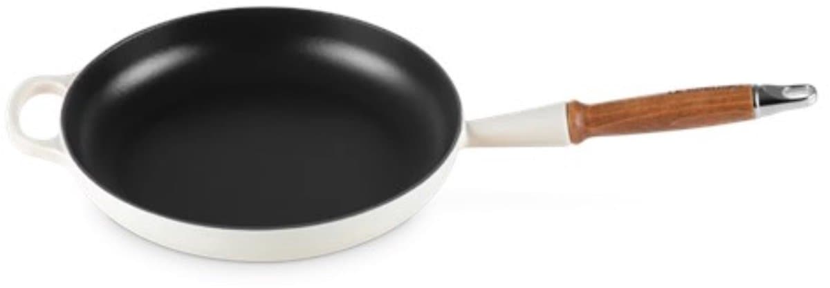 Le Creuset Koekenpan Signature met Houten handvat 'Meringue' Ø26cm