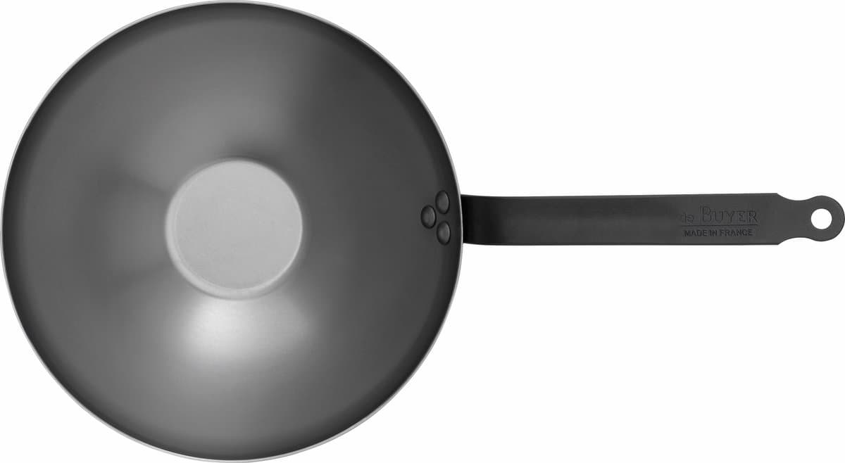 de Buyer Mineral B Black Wok 28 cm – Plaatstaal – PFAS-vrij – Professionele Wokpan – Inductie Geschikt