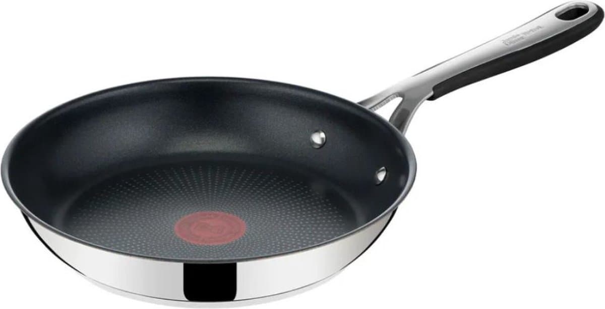 Jamie Oliver by Tefal Kitchen Essentials Koekenpan - Ø 24 cm - Inductie - RVS - Siliconen Handgreep - PFOA-vrij