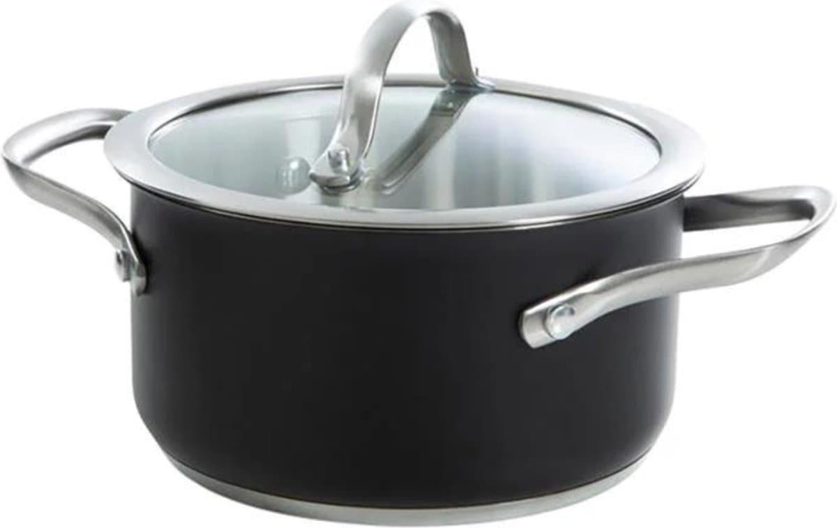 BK Kookpan Purity Black - ø 16 cm / 1.5 Liter - Zonder anti-aanbaklaag