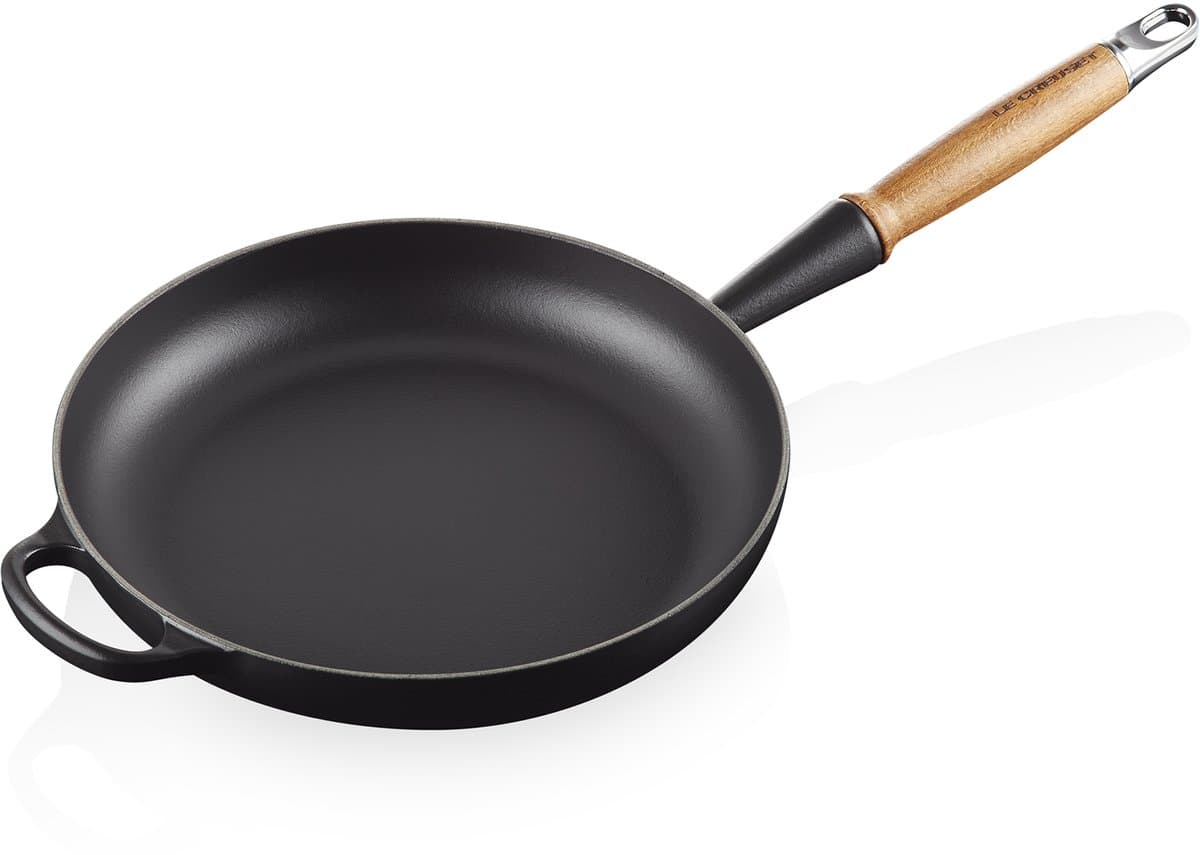 Le Creuset Signature Koekenpan met houten handvat Mat zwart Ø 26cm 2,0L