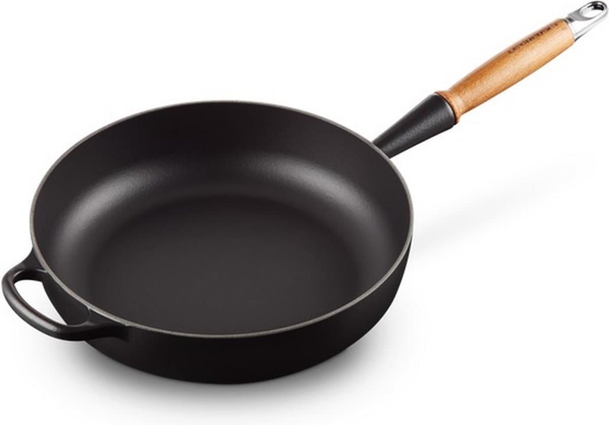 Le Creuset gietijzeren Signature hapjespan met twee handvaten - 28 cm / 3.2 liter - zwart
