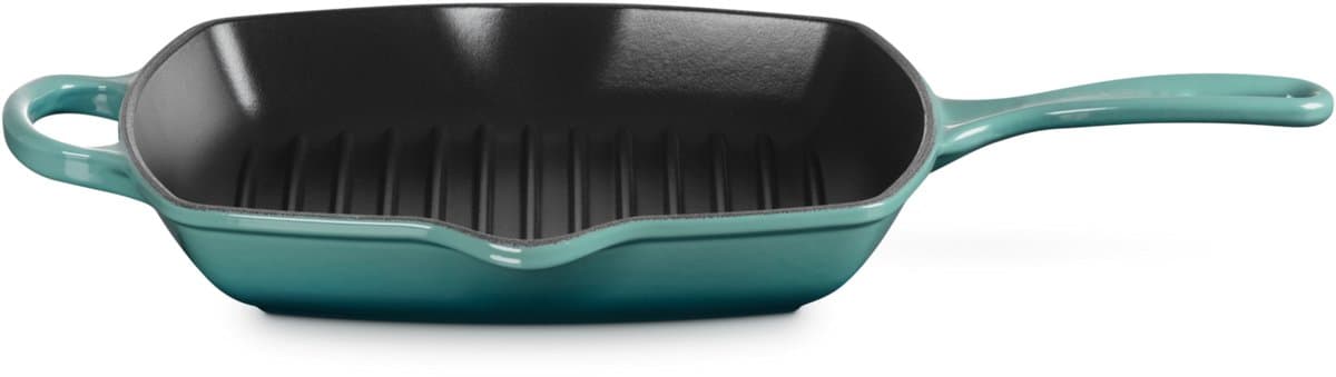 Le Creuset Grillpan 26 cm Signature - Gietijzer - Inductie - Bleu Riviera