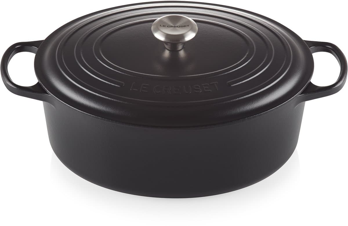 Le Creuset Signature Ovale Braadpan Mat Zwart Ø 35 cm 8,9 L