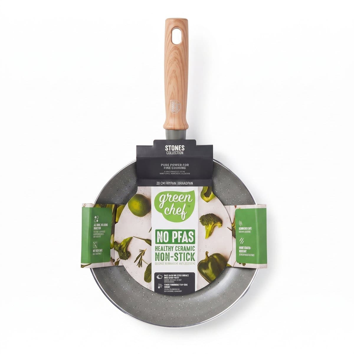 GreenChef - Stone Koekenpan - 20 cm - Braadpan - Keramisch – Koekenpan inductie - PFAS-vrije Antiaanbak - Pannen - Koekenpan - voor Gezond Koken - Pan