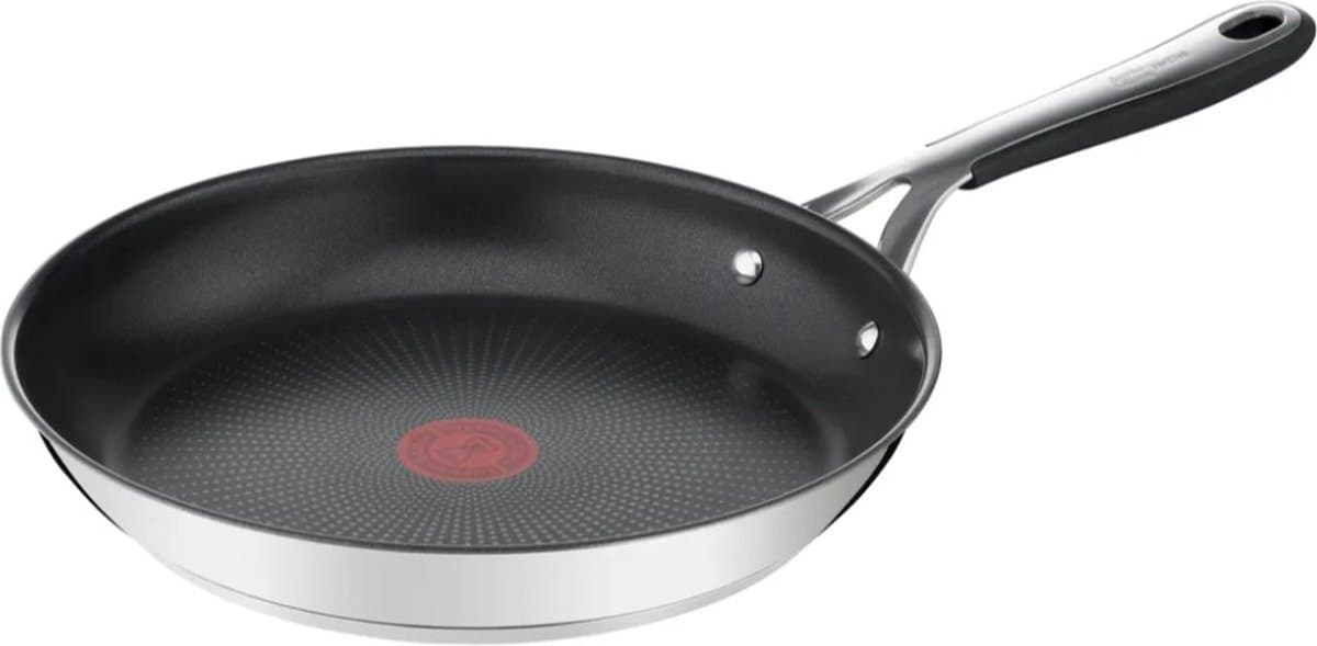 Jamie Oliver by Tefal Kitchen Essentials Koekenpan - Ø 28 cm - Inductie - RVS - Siliconen Handgreep - PFOA-vrij
