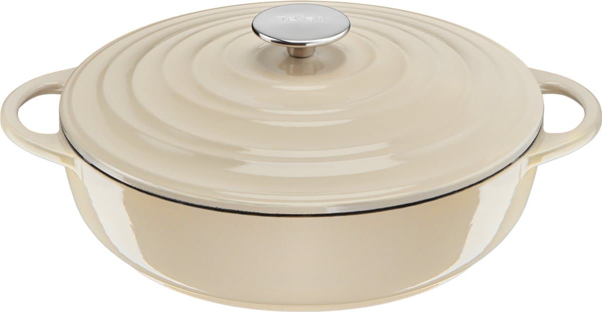 Tefal LOV - Lage Braadpan - 3.8L - Ø 28 cm - Beige - Geschikt voor Inductie - Keramische Coating