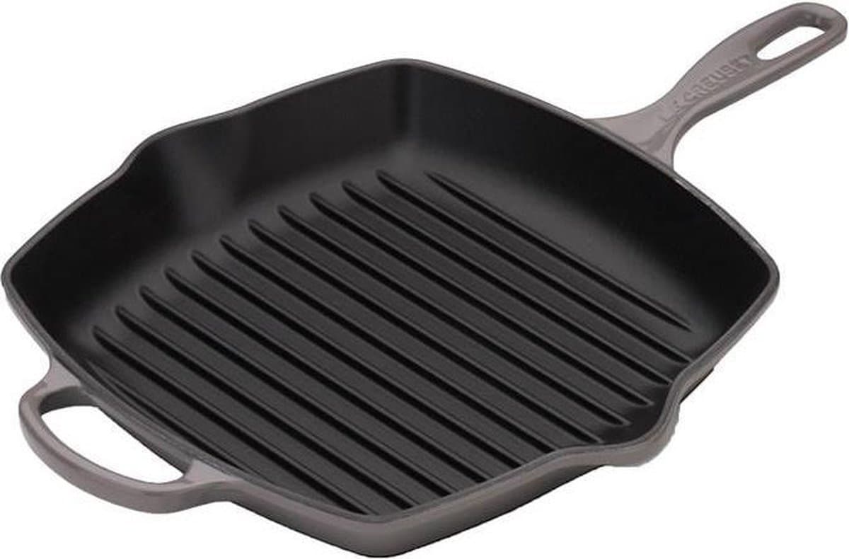 Le Creuset Grillpan Signature Flint 26 x 26 cm - Geëmailleerde anti-aanbaklaag