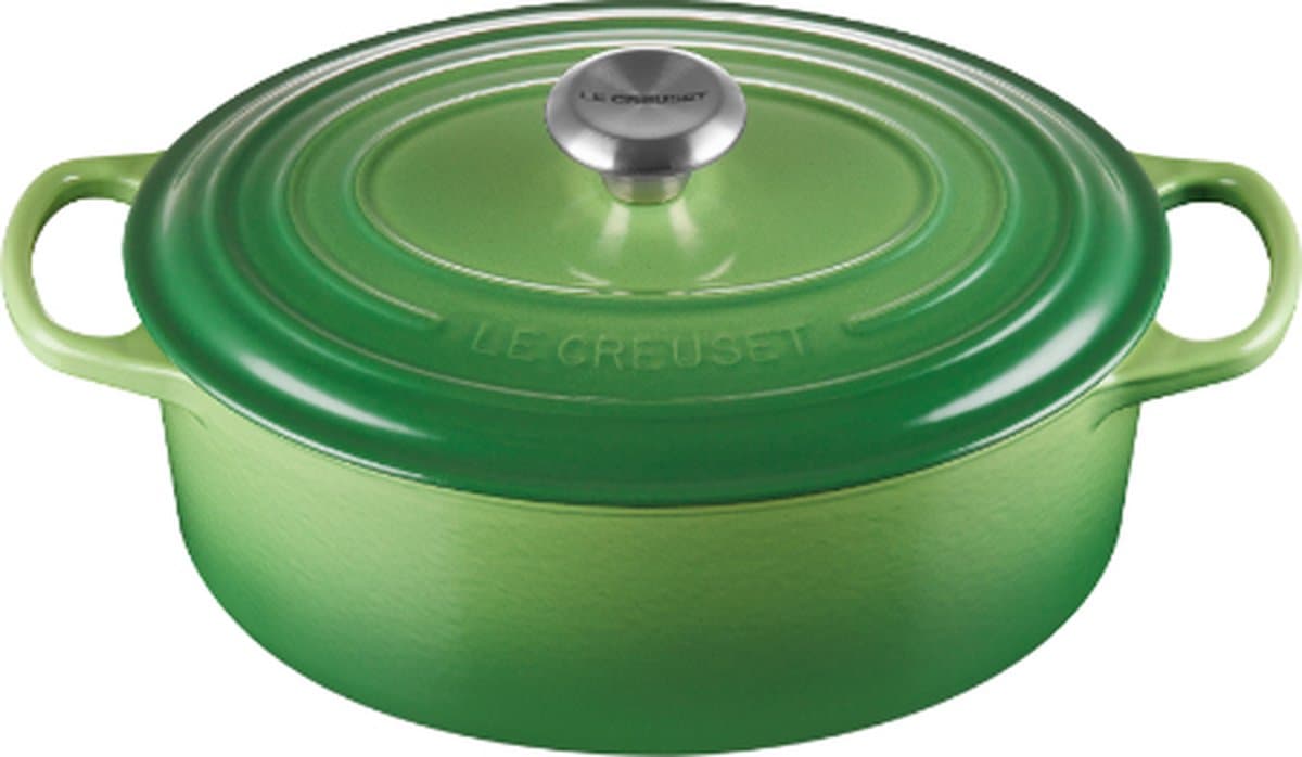 Le Creuset - Gietijzeren ovale braadpan - Bamboo Groen - 29cm - 4,7L