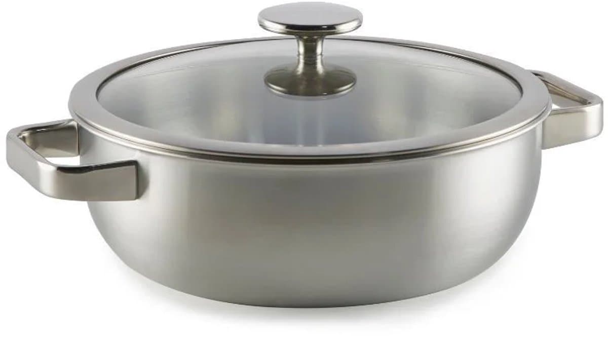 Habonne Hapjespan - Braadpan - Sudderpan RVS 5-ply - 26 cm geschikt voor downdraft