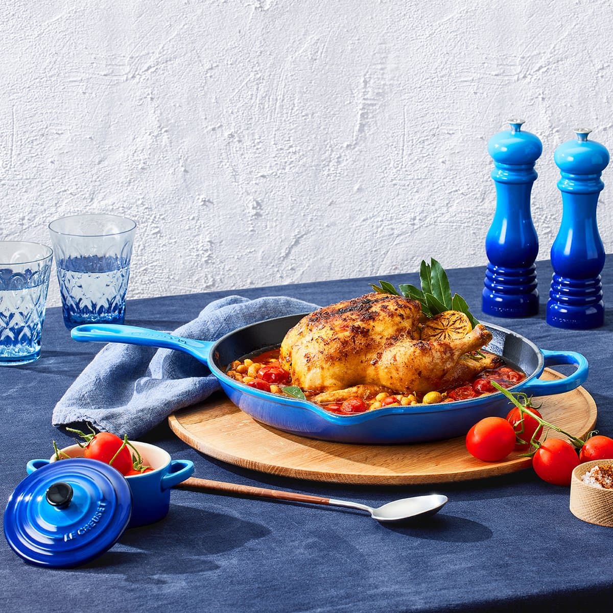 Le Creuset Serveerpannetjes / Mini Braadpan - 4 stuks - Signature - Azure - ø 10 cm / 250 ml