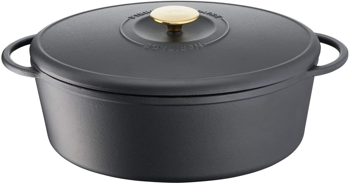 TEFAL Pierre Gagnaire Erfgoedgekeurde gietijzeren braadpan - Ovaal - 34x26 cm - 7,2L