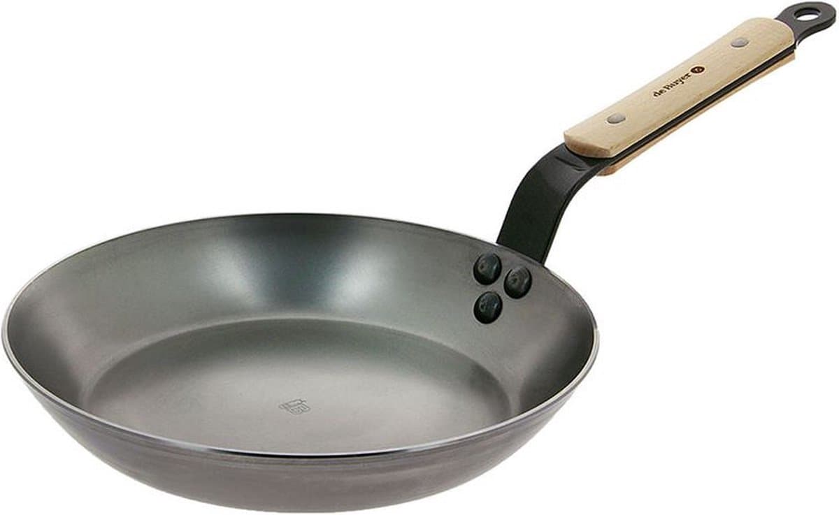De Buyer Koekenpan Mineral B Hout - ø 24 cm - zonder anti-aanbaklaag