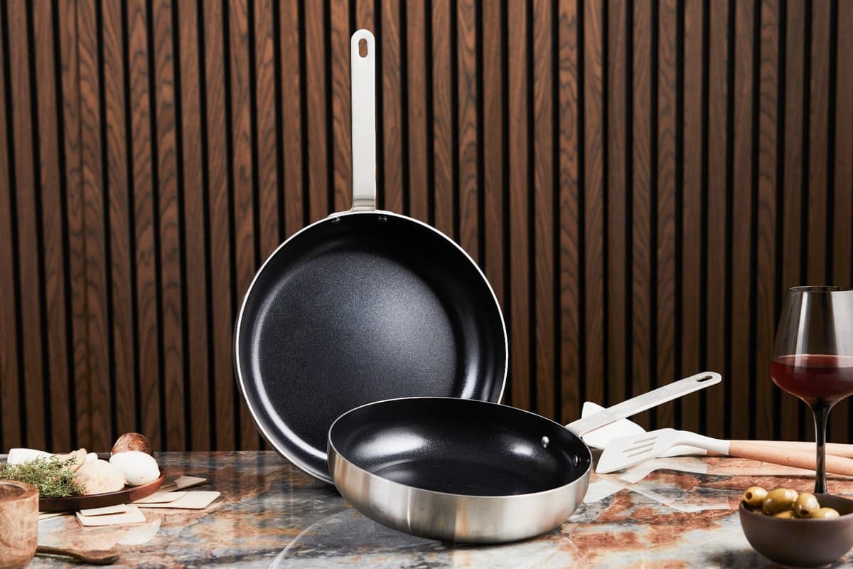 Soenil by ISENVI Koekenpan Set - Pannenset Inductie - Keramisch - 6 Delig - RVS - PFAS, PTFE Vrij - Alle warmtebronnen - Koekenpannenset