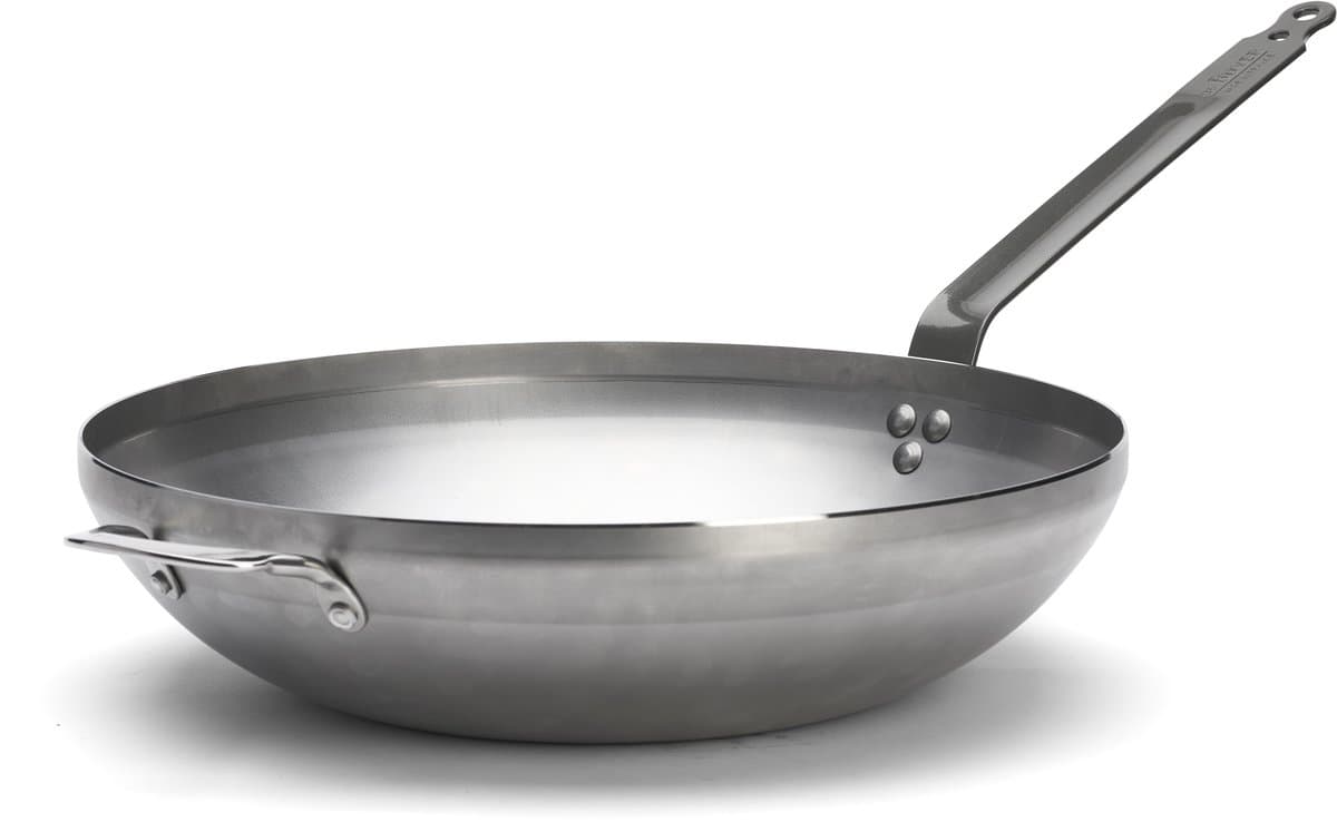 de Buyer Wok - Brede bodem - Mineral B - Ø 40CM - inductiegeschikt - Plaatstaal - PFAS-vrij