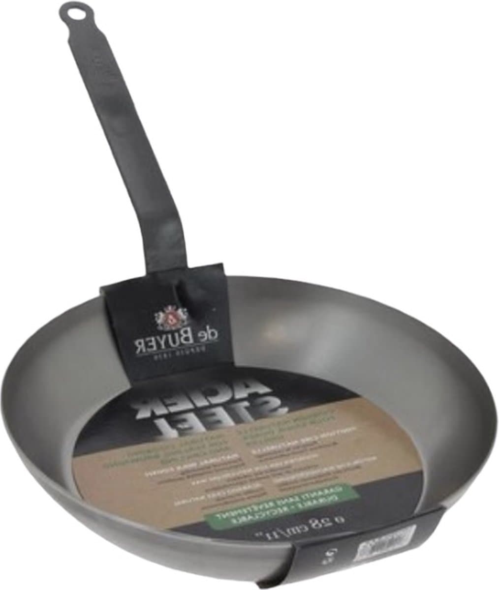 De Buyer Acier - Koekenpan - 28cm - Lichte versie, 2 mm i.p.v. 3 mm dikke plaatstalen pan