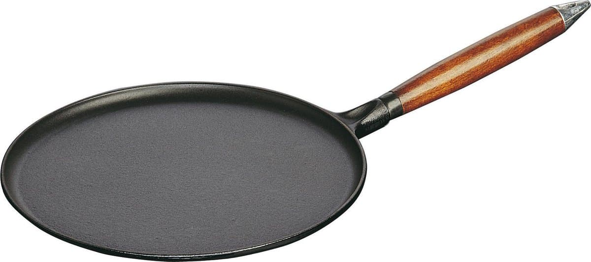 Staub Pannenkoekenpan / Crepepan - Zwart - ø 28 cm - geëmailleerde anti-aanbaklaag