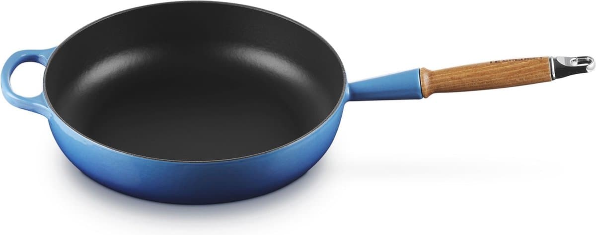 Le Creuset Hapjespan - Sauteuse - Signature - Azure - Ø 28 cm / 3,6L - Geëmailleerde Anti-aanbaklaag - Duurzaam, Vaatwasserbestendig en Ideaal voor Sauteren, Braden en Gezond Koken
