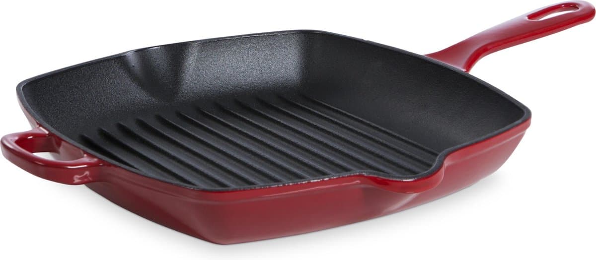 Bourgogne Grillpan 26cm Chili Red gietijzer