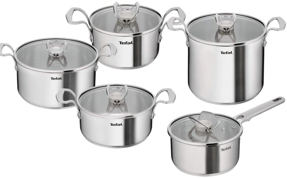 Tefal Extreme - Pannenset - 5-delig - Hoge Kookpan 22 cm - Steelpan 18 cm - Kookpan 16/20/24 cm