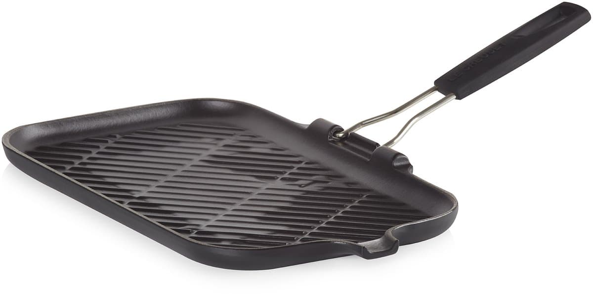 Le Creuset Grillpan rechthoekig siliconen handvat Mat Zwart 36cm