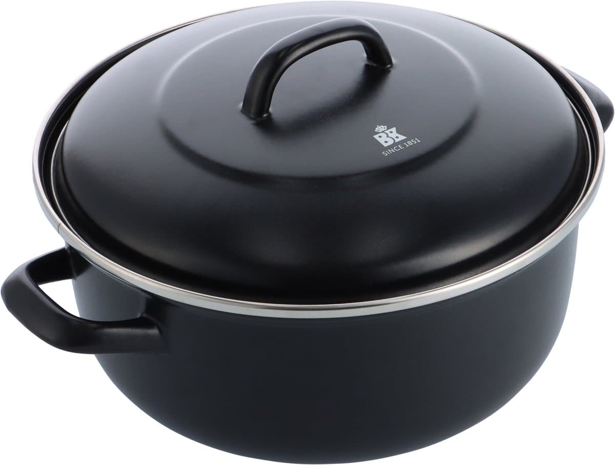 BK Magma Braadpan 26cm - 5.2l - Zonder PFAS-vrije antikleeflaag – Braadpan inductie - Geëmailleerd gietijzer – Ovenbestendig tot 260°C – Zwart