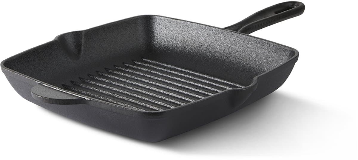 ISENVI Byron - Gietijzeren Grillpan - 28 cm - Geschikt voor BBQ & Inductie - Skillet Pan - PFAS, PTFE Vrij - Alle Warmtebronnen - Zwart