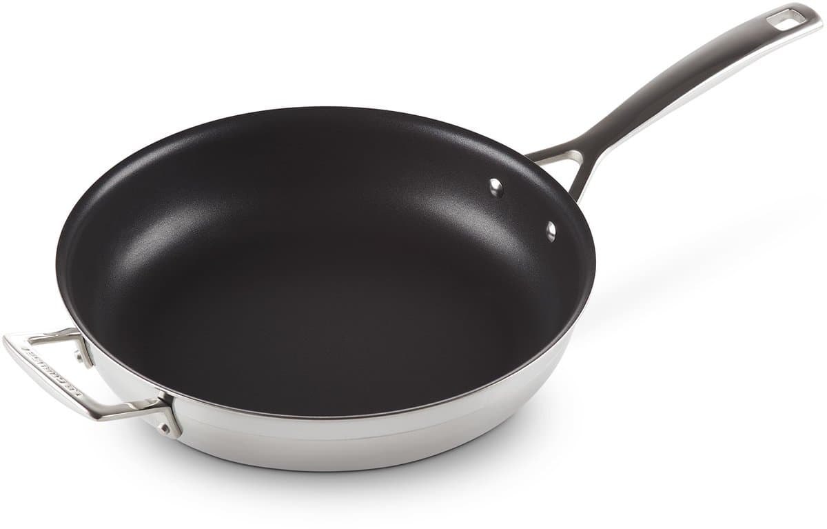 Le Creuset RVS Koekenpan met anti-aanbak met extra handvat Ø 28cm