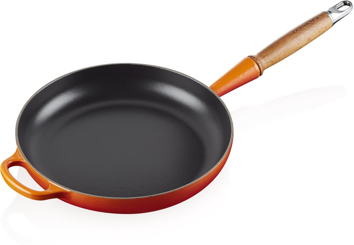 Le Creuset Signature Koekenpan met houten handvat Oranjerood Ø 26cm 2,0L